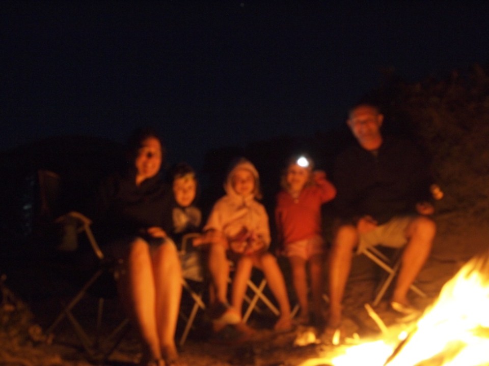 First toasted marsh mellows...and cosy camp fire.