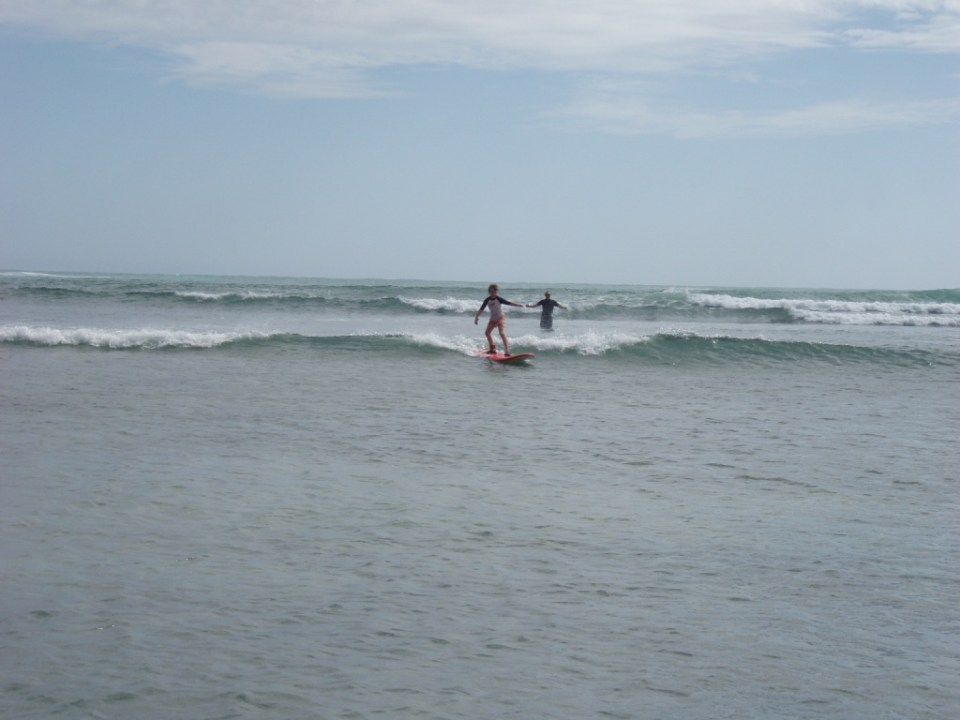 Aaron Catching his first wave at Cactus