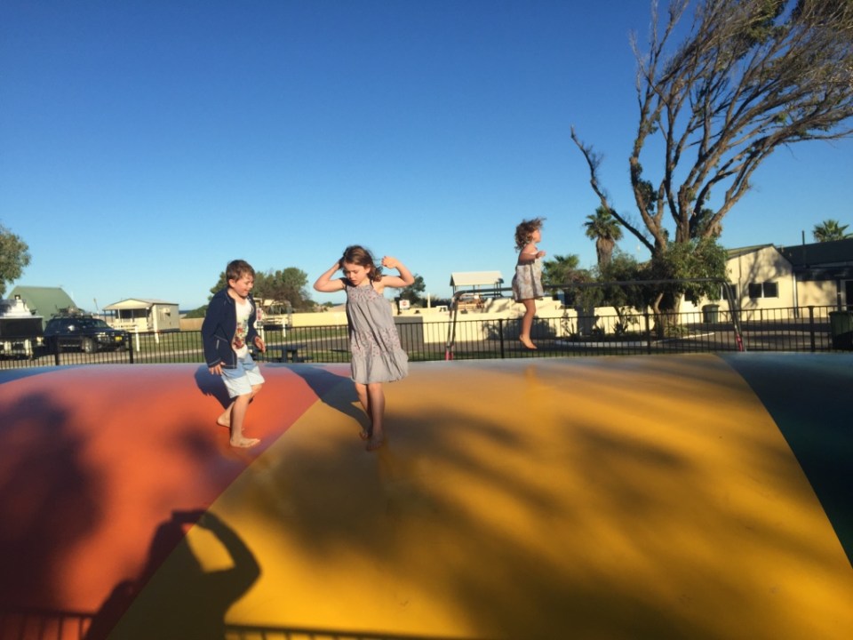 jumping pillow at the Big4 caravan park in Geraldton was a hit!