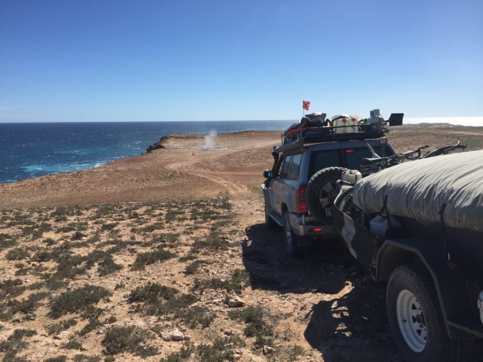 View of the blow holes from the car - we parked a good distance away!
