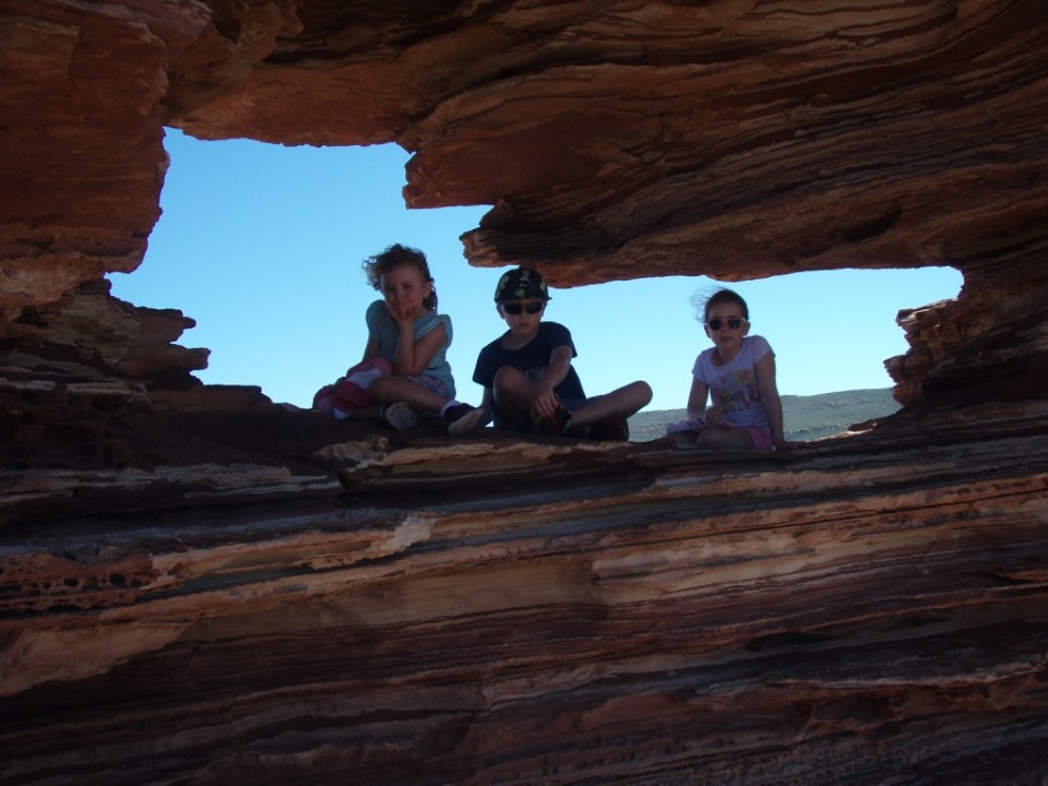 Kids in natures Window