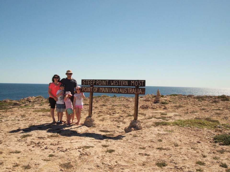 Family snap at the most westerly point of Australian  mainland.