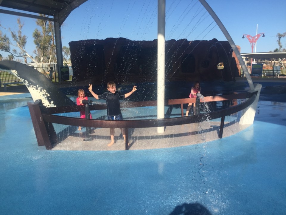 Exmouth water park great relief from heat whilst mum shops