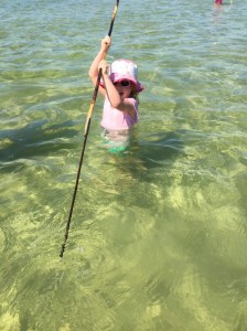 Bianca ready to catch a fish