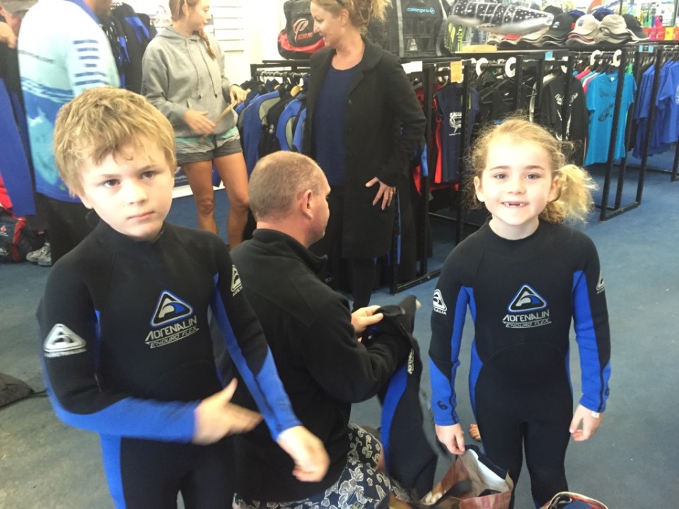 Wet suits for the adventure into open water