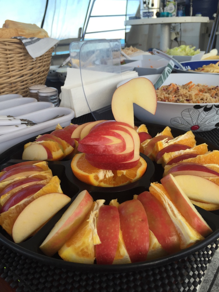 Lunch included an apple swan which the girls loved!