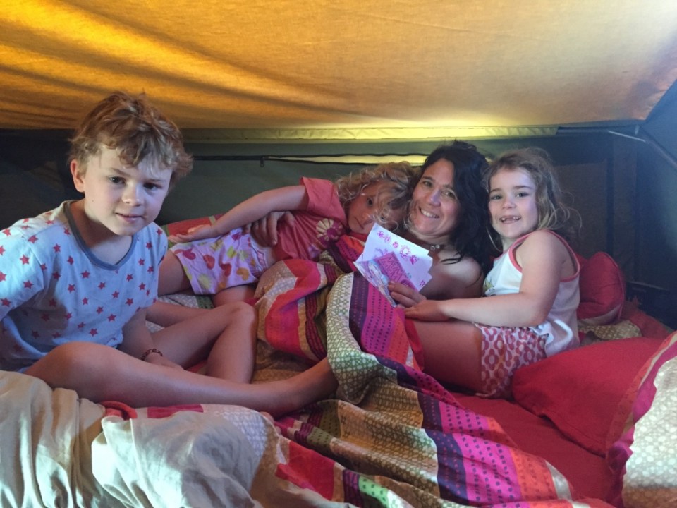 Mothers day morning cards and pancakes