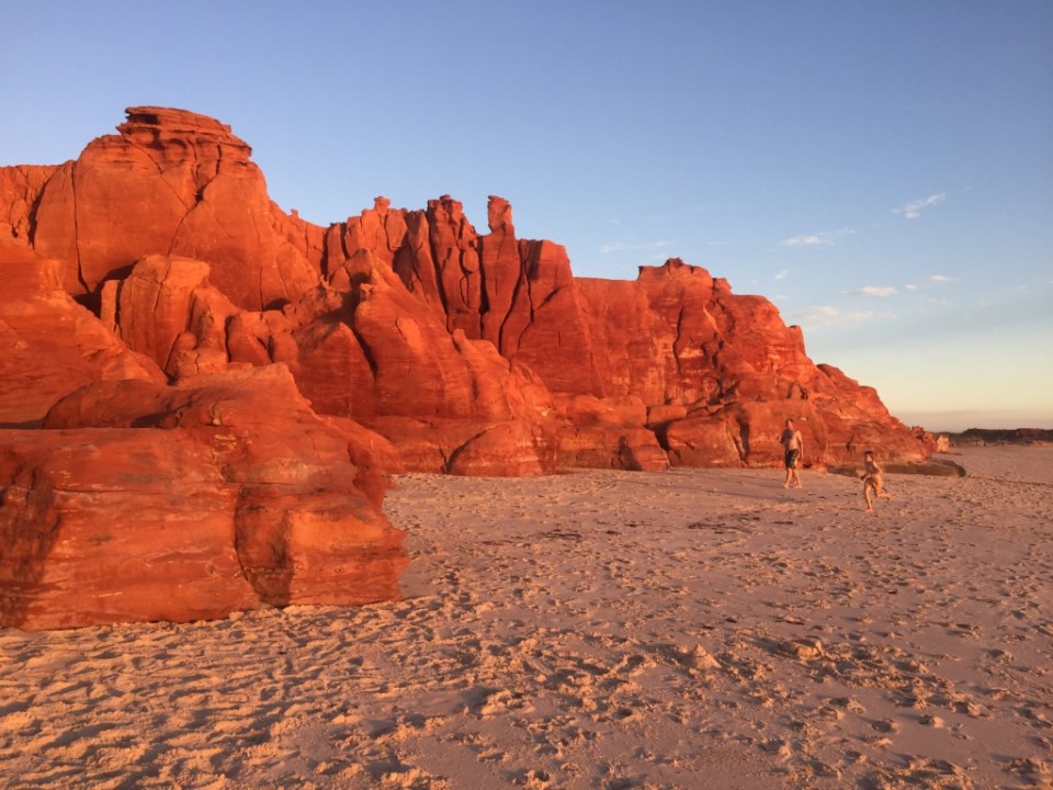 Red cliffs at Cape Levee