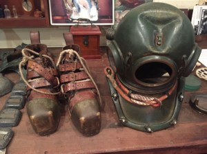 Old diving equipment the boots they wore weighted 15kgs each