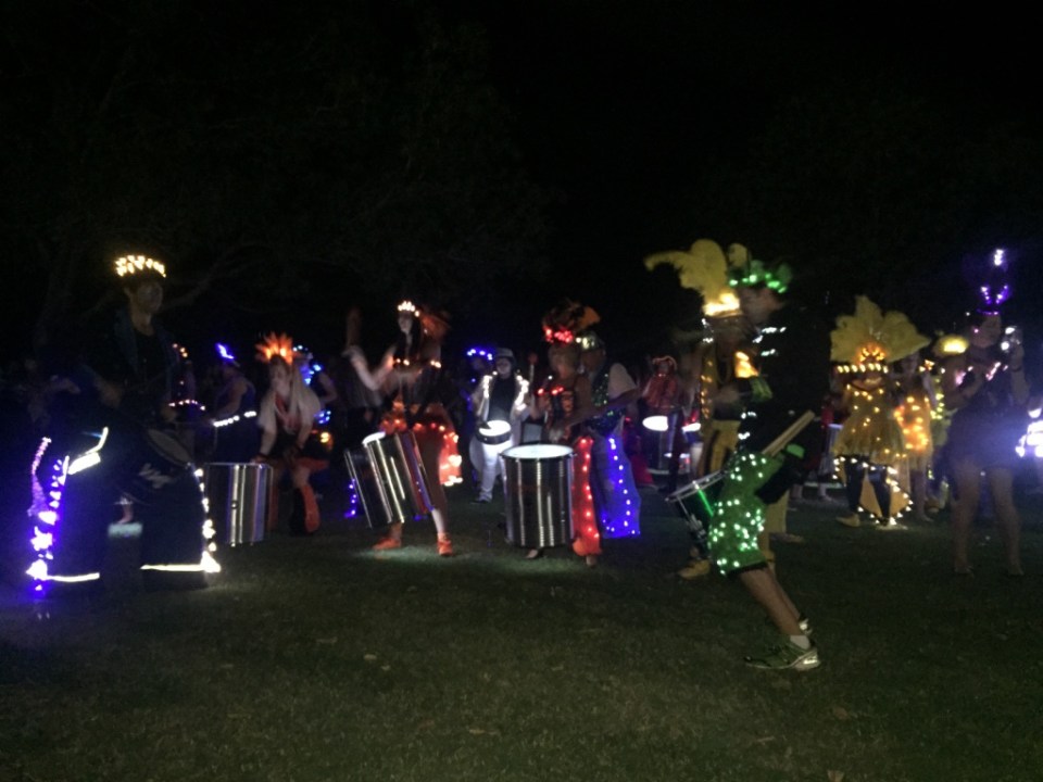 Cool drumming group at the night market
