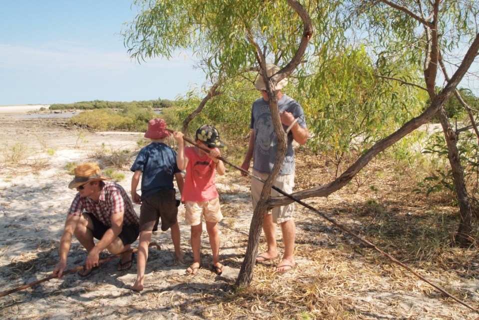 Aaron making his spear