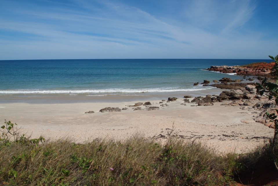 The beach at high tide