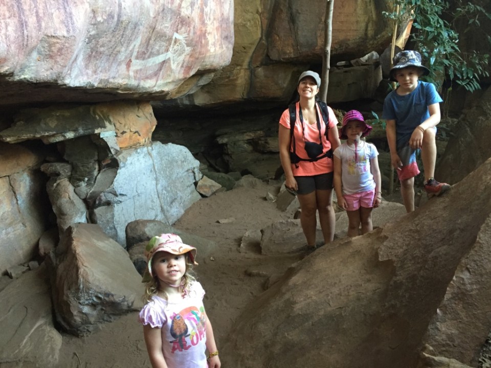 Under little Mertens viewing the impressive rock art