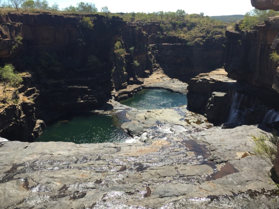 View over the Mitchell Falls on the ground