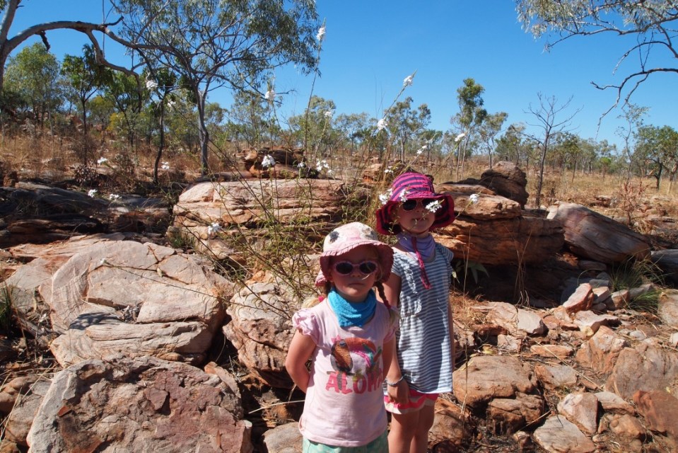 Girls walking to Manning Gorge