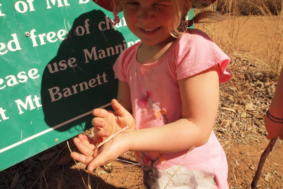Bianca and one of her bug friends