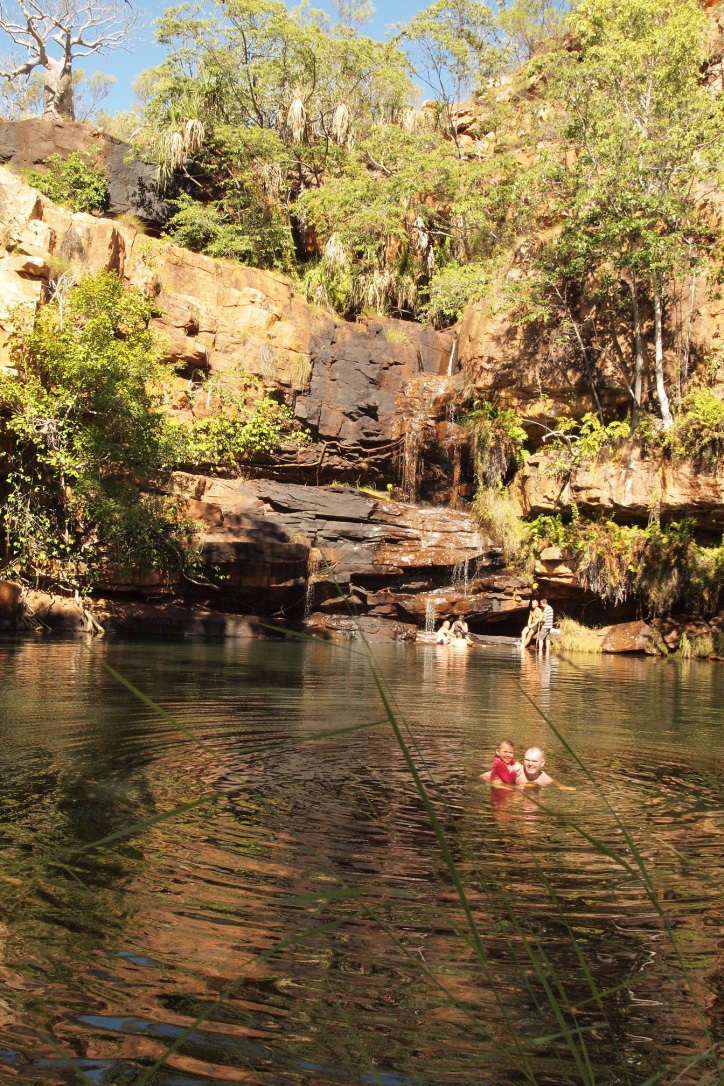 Swimming in the pool at Galvins
