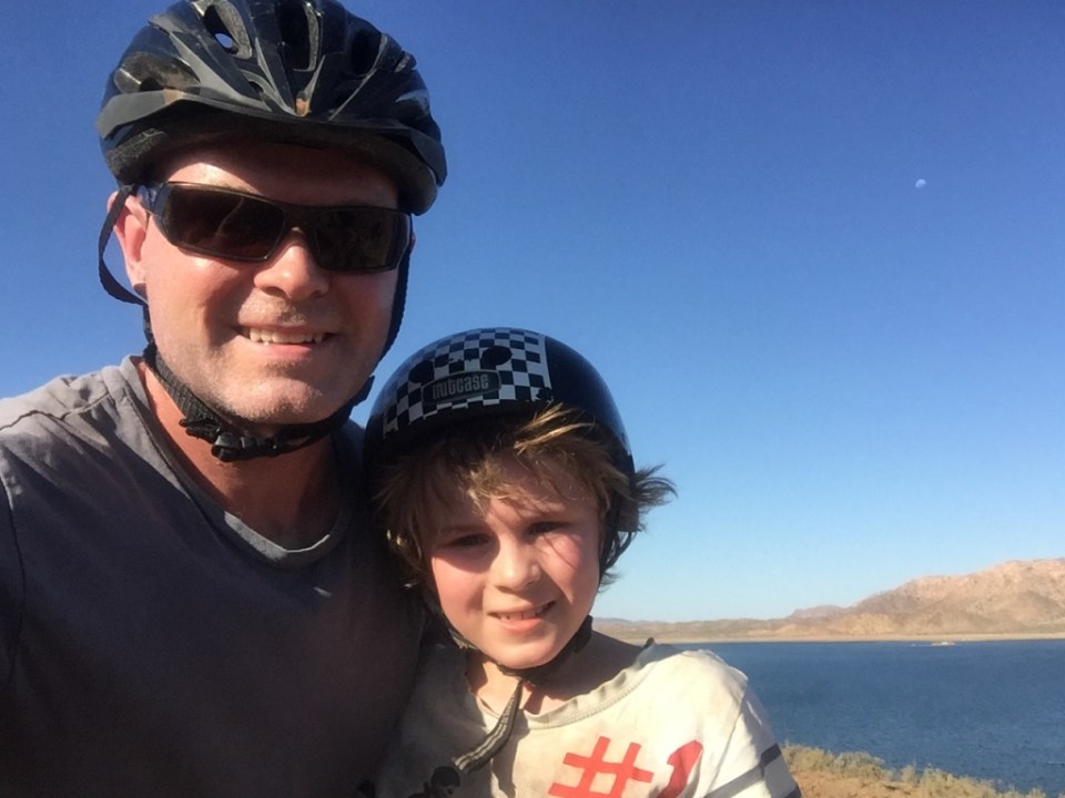 Bike ride selfie photo Aaron and Andrew