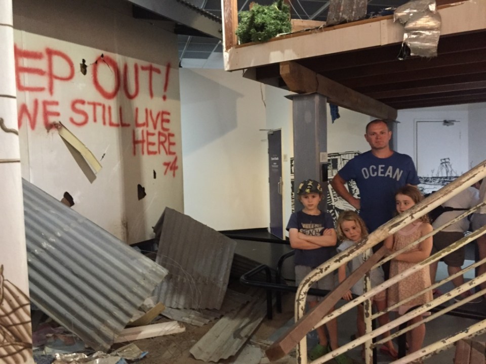 Replica house ruins from Cyclone Tracey.